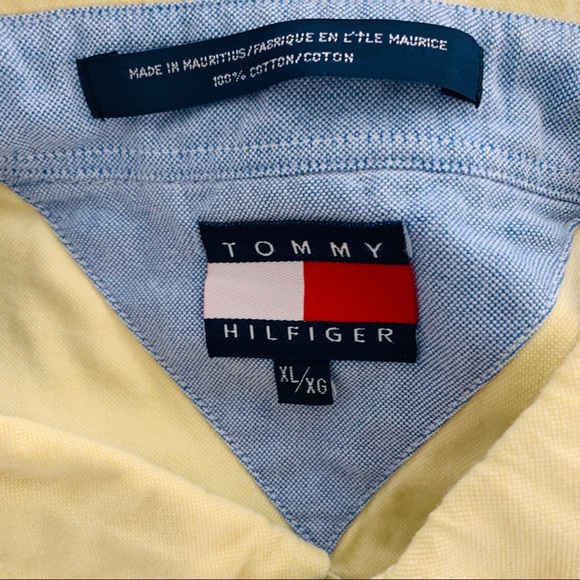 Tommy Hilfiger Yellow Button Down Shirt SZ XL - Picture 3 of 4